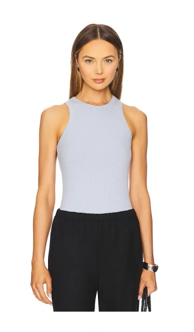 Pistola Blake Crewneck Bodysuit In Noir In Baby Blue