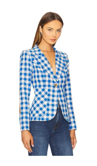 Smythe Patch Pocket Duchess Blazer With Elbow Patches In Blue