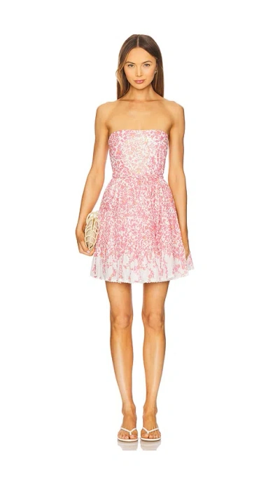 Poupette St Barth Christine Floral Cotton-blend Minidress In Pink