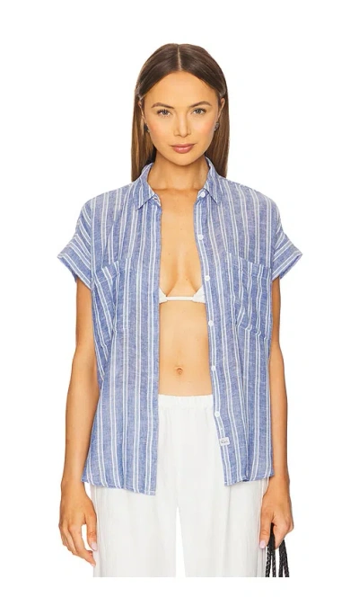 Rails Cito Striped Button-front Blouse In Blue