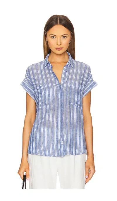 Rails Cito Striped Button-front Blouse In Blue