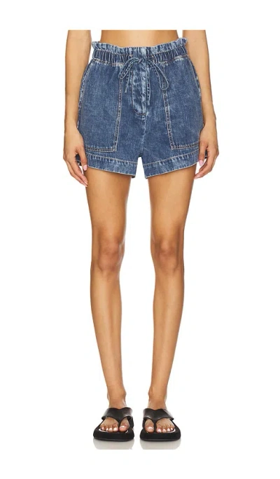 Rails Womens Classic Blue Foster Paper Bag-waist Denim Shorts