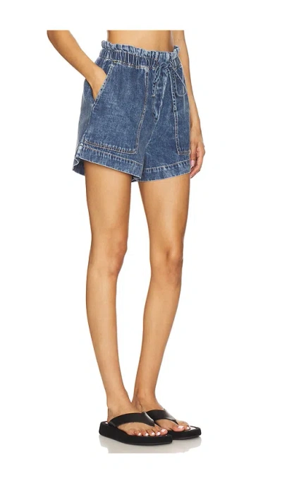 Rails Womens Classic Blue Foster Paper Bag-waist Denim Shorts