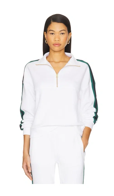 Varley Raymar Half-zip Stretch-jersey Sweatshirt In White