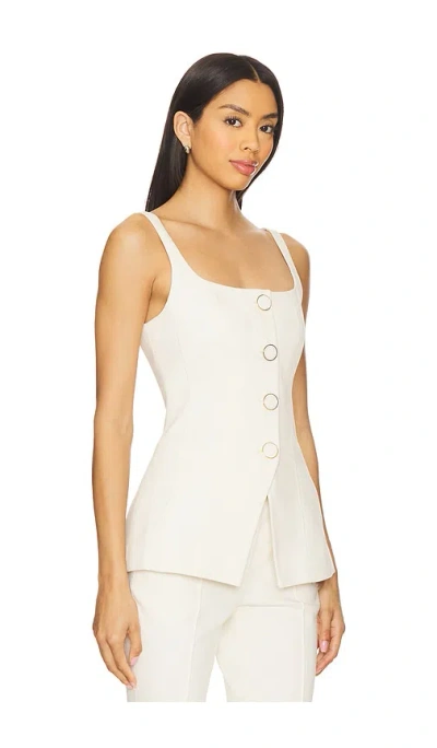 Veronica Beard Liana Fitted Sleeveless Top In Cream