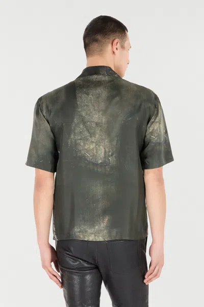 Roberto Cavalli Silk Shirt With Roses And Snakes Print In Red