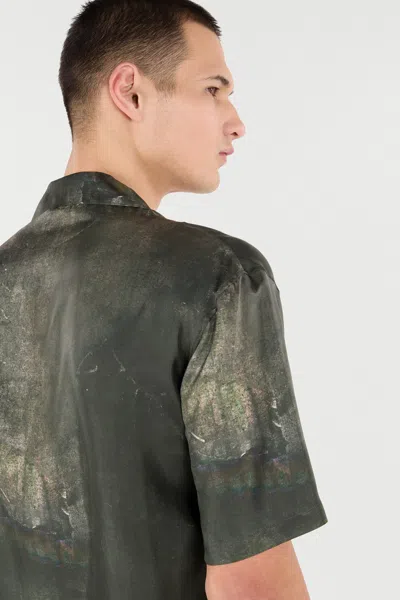 Roberto Cavalli Silk Shirt With Roses And Snakes Print In Red