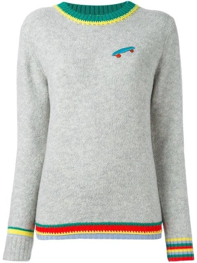 Shop Mira Mikati Skateboard Patch Jumper In Grey