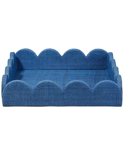 Jamie Young Wonderland Scalloped Small Decorative Raffia Tray