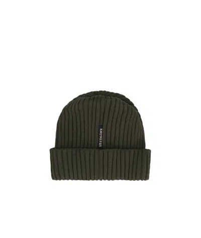 Paul & Shark Ribbed Wool Beanie In Green