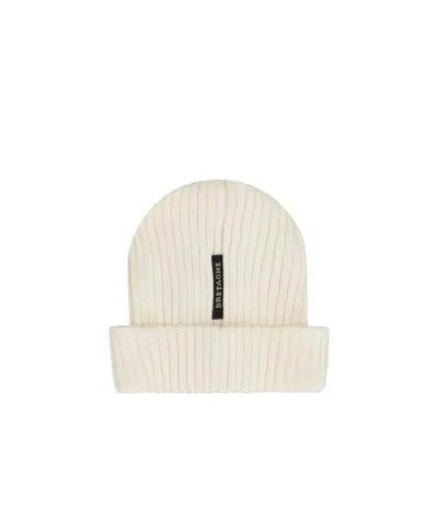 Paul & Shark Ribbed Wool Beanie In White