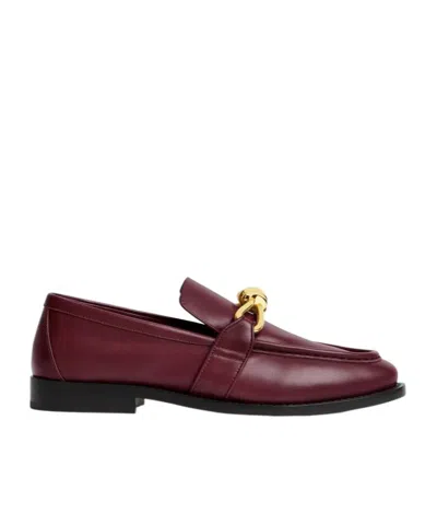 Bottega Veneta Astaire Embellished Leather Loafers In Burgundy