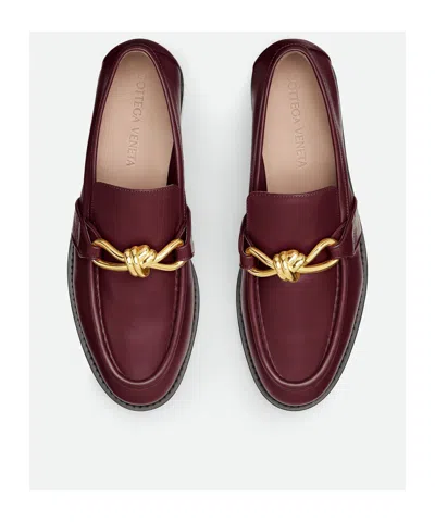 Bottega Veneta Astaire Embellished Leather Loafers In Burgundy