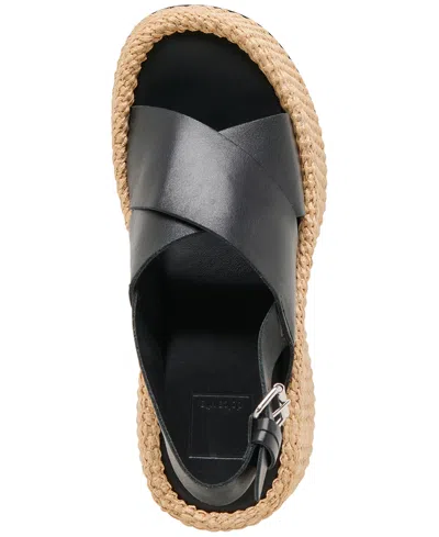 Dolce Vita Skylar Slingback Platform Wedge Sandal In Black