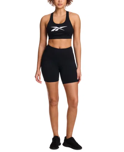 Reebok Women's Lux High-rise Stretch Pull-on Bike Shorts In Black