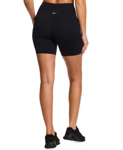 Reebok Women's Lux High-rise Stretch Pull-on Bike Shorts In Black