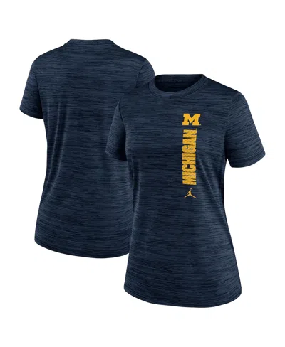 Nike Women's Navy Michigan Wolverines Velocity Performance T-shirt In Blue