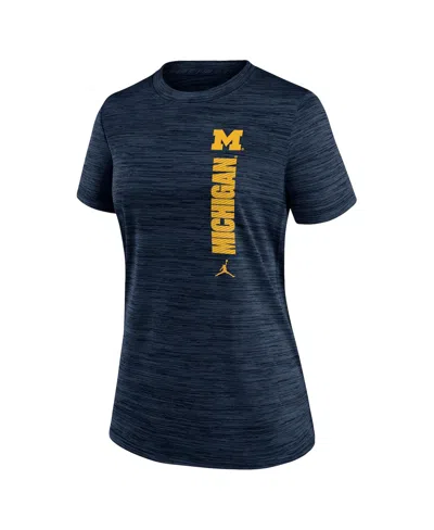 Nike Women's Navy Michigan Wolverines Velocity Performance T-shirt In Blue