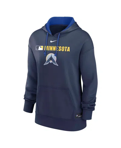 Nike Women's Minnesota Twins Authentic Collection City Connect  Therma Mlb Pullover Hoodie In Blue