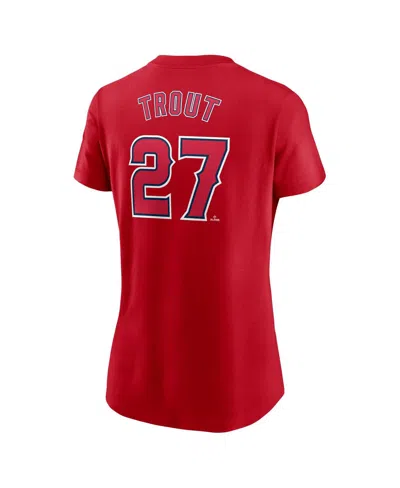 Nike Women's Mike Trout Red Los Angeles Angels Fuse Name Number T-shirt In Red