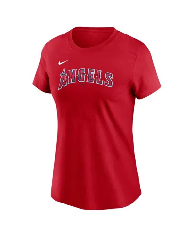 Nike Women's Mike Trout Red Los Angeles Angels Fuse Name Number T-shirt In Red