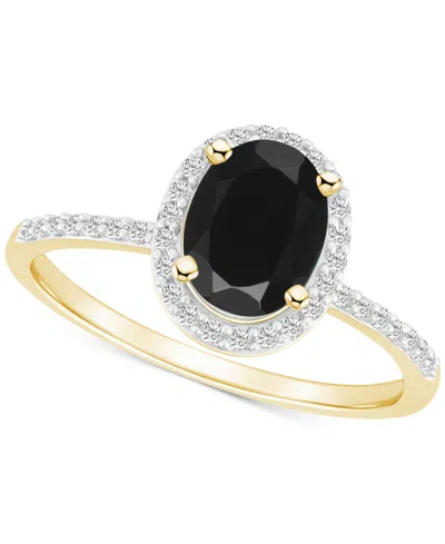 Macy's Lab-created Ruby (1-1/4 Ct. T.w.) & Lab-created White Sapphire (1/5 Ct. T.w.) Halo Ring In 10k White In Onyx,gold