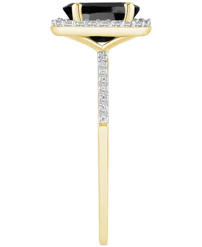 Macy's Lab-created Ruby (1-1/4 Ct. T.w.) & Lab-created White Sapphire (1/5 Ct. T.w.) Halo Ring In 10k White In Onyx,gold