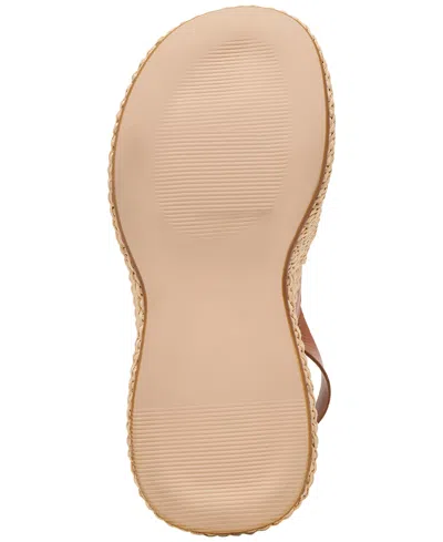 Dolce Vita Women's Skylar Platform Crossband Espadrille Wedge Sandals In Brown Leather