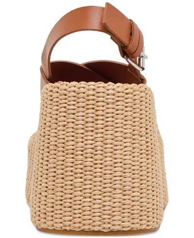 Dolce Vita Women's Skylar Platform Crossband Espadrille Wedge Sandals In Brown Leather