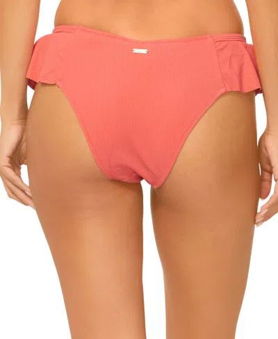 Raisins Juniors Cannes Ruffled Bikini Top Cabo Bottoms In Red