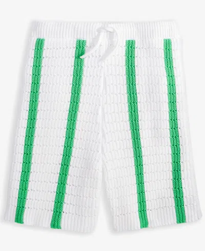 Epic Threads Little & Big Girls Striped Crochet Knit Shorts, Exclusively At Macy's In Bright White