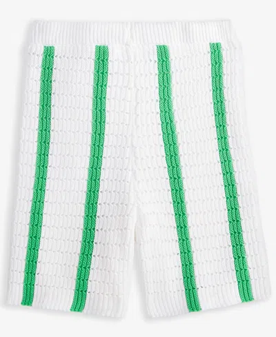 Epic Threads Little & Big Girls Striped Crochet Knit Shorts, Exclusively At Macy's In Bright White