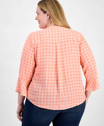 Style & Co Plus Size Printed Pintuck Top, Exclusively At Macy's In Multi