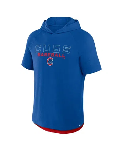 Fanatics Men's Royal Chicago Cubs Clubhouse Optimal Play Raglan Short Sleeve Pullover Hoodie In Royal