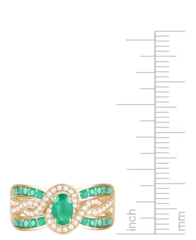 Macy's Emerald (3/8 Ct. T.w.) & Diamond (1/4 Ct. T.w.) Multirow Swirl Ring In 14k Gold (also In Ruby & Sapp In Emerald