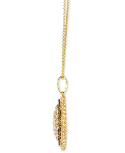 Le Vian Nude Diamond (1-1/5 Ct. T.w.) & Chocolate Diamond (5/8 Ct. T.w.) Circle Pendant Necklace In 14k Yell In Yellow Gold