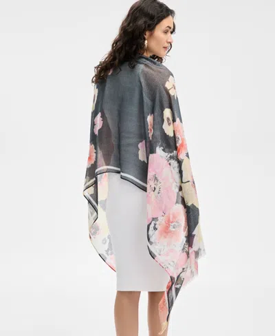 Inc International Concepts Deima Blooms Printed Wrap, Exclusively At Macy's In Black Multi