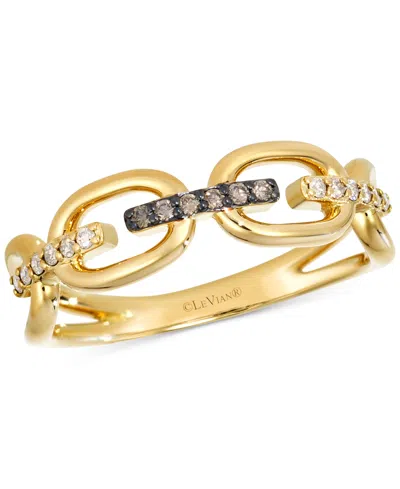 Le Vian Chocolate Diamond (1/20 Ct. T.w.) & Nude Diamond (1/10 Ct. T.w.) Statement Ring In 14k Yellow Gold In Yellow Gold