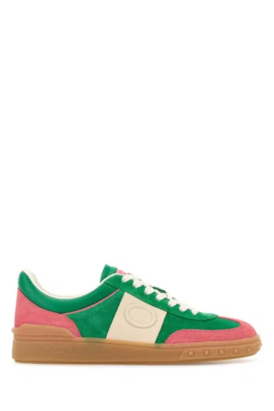 Valentino Garavani Multicolor Suede Upvillage Sneakers In Green