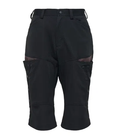 Kiko Kostadinov Inex Snap Shorts Honeycomb Polyester In Black/brown