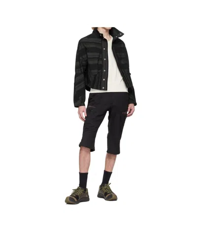 Kiko Kostadinov Inex Snap Shorts Honeycomb Polyester In Black/brown