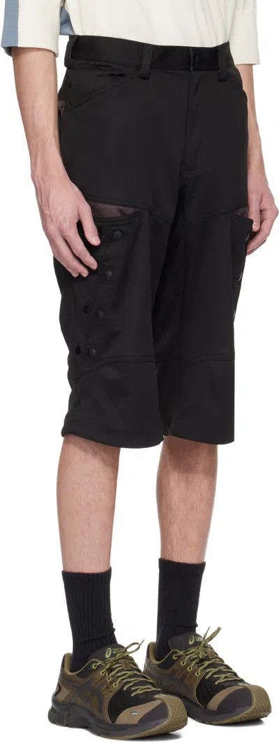 Kiko Kostadinov Inex Snap Shorts Honeycomb Polyester In Black/brown