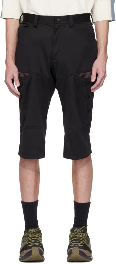 Kiko Kostadinov Inex Snap Shorts Honeycomb Polyester In Black/brown