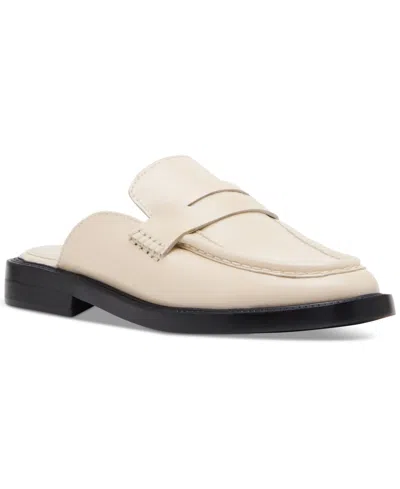 Steve Madden Women's Mulberry Tailored Slip-on Mules In Bone Leather