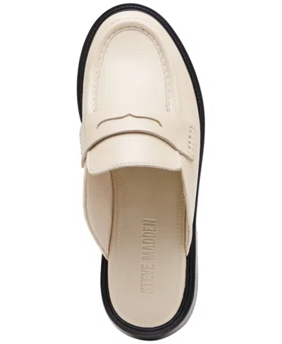 Steve Madden Women's Mulberry Tailored Slip-on Mules In Bone Leather