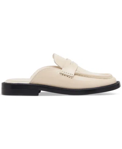 Steve Madden Women's Mulberry Tailored Slip-on Mules In Bone Leather
