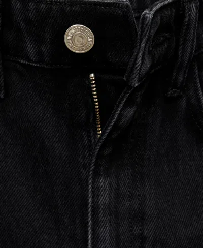 Mango Miami Mid Rise Straight Leg Jeans In Black