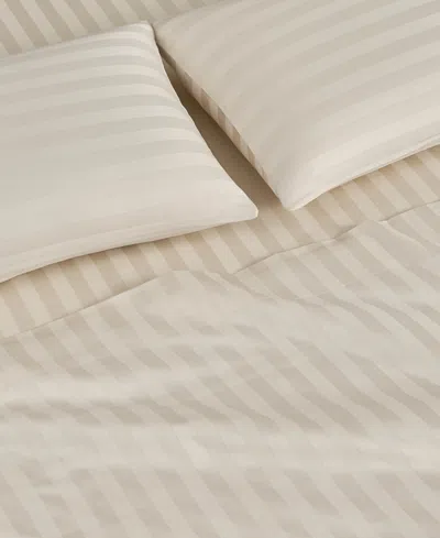 French Connection Damask Stripe 300-thread Count Cotton Sateen 3-pc. Sheet Set, Twin In Beige