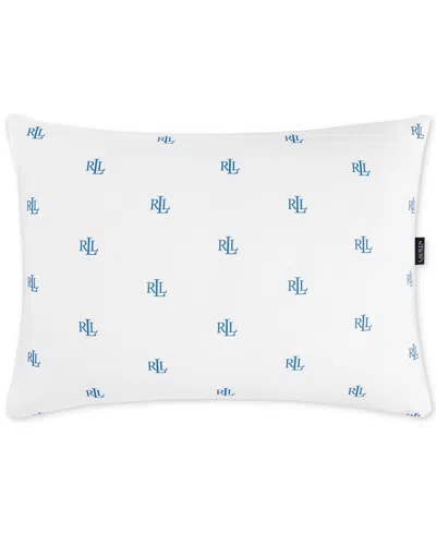 Ralph Lauren Logo Medium Density 2-pack Down Alternative Pillow, Standard/queen In White