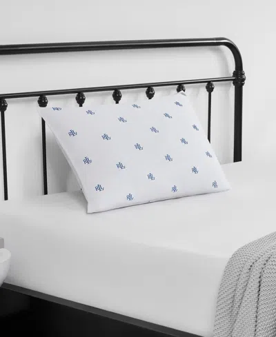 Ralph Lauren Logo Medium Density 2-pack Down Alternative Pillow, Standard/queen In White